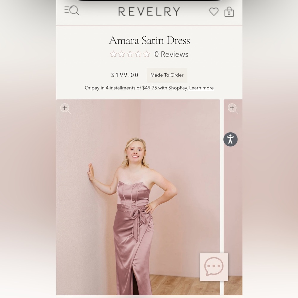 Satin silk gown in color Rose Quartz
